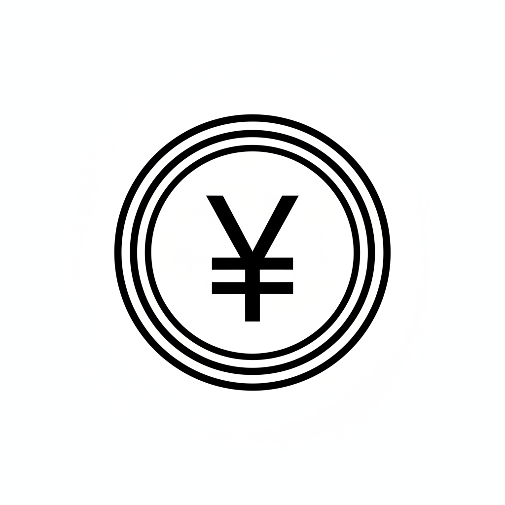 yen coin icon , black and white 